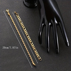 Braided Shape Chain Bracelet Stainless Steel Wristband Men Women