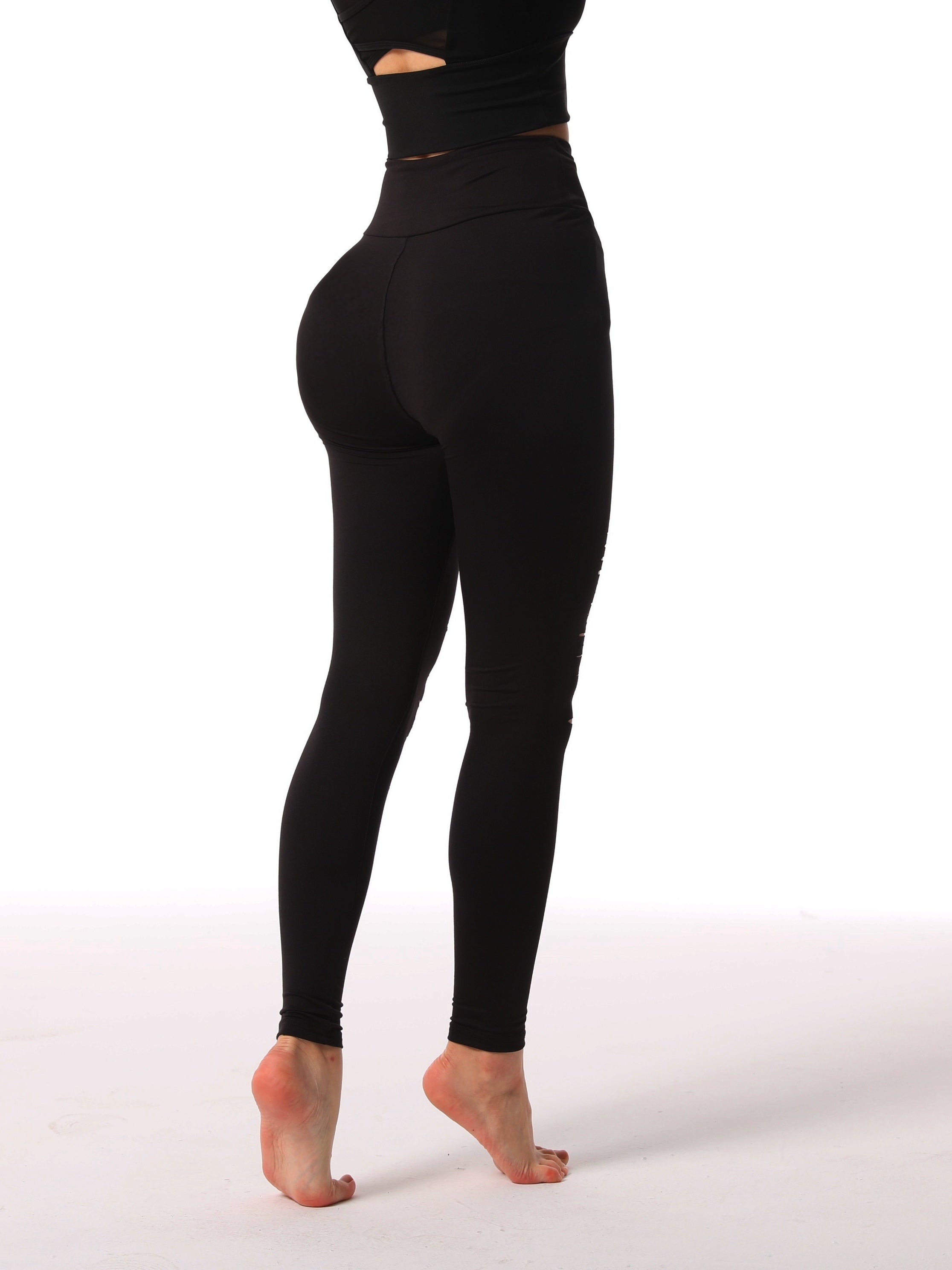 Women's Skinny Ripped Yoga Pants for Sports and Fitness