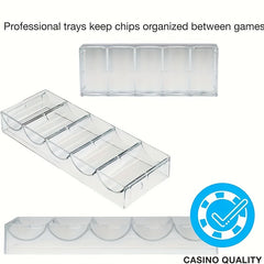 Acrylic Chip Holder Box with Lid - Storage for 100 Chips
