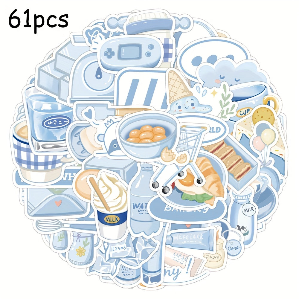 61pcs Fresh Creative Series Stickers DIY Waterproof Stickers