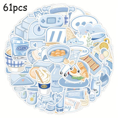 61pcs Fresh Creative Series Stickers DIY Waterproof Stickers