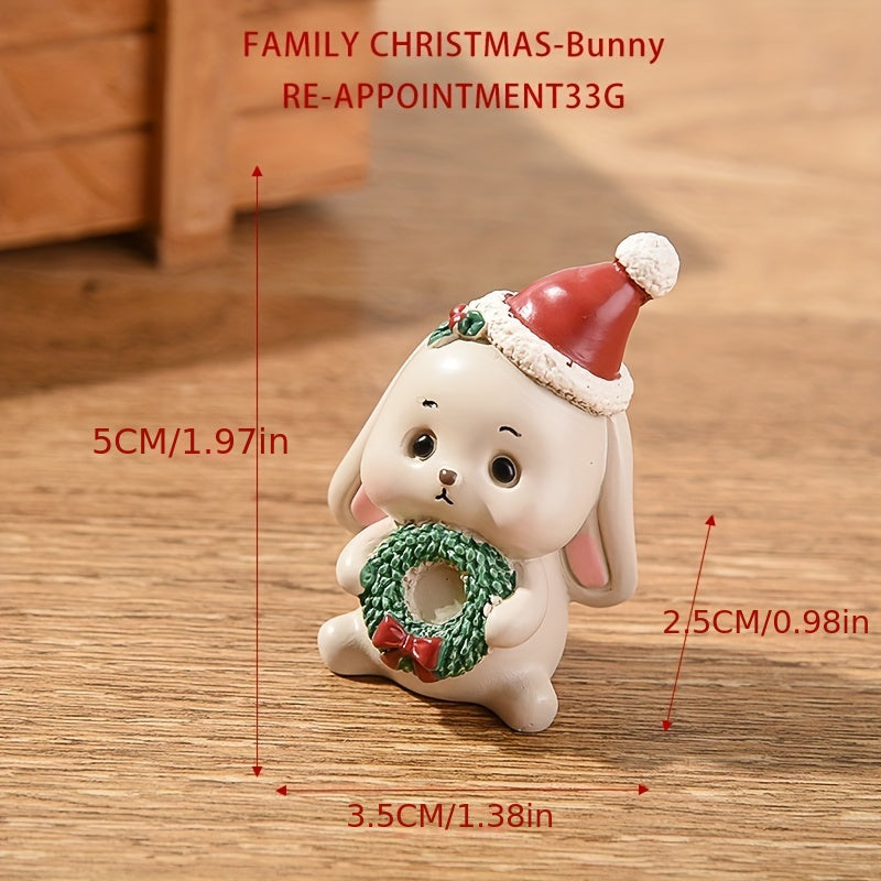 Christmas Resin Family Small Animal Ornaments Creative Home Decoration