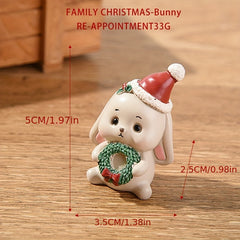 Christmas Resin Family Small Animal Ornaments Creative Home Decoration