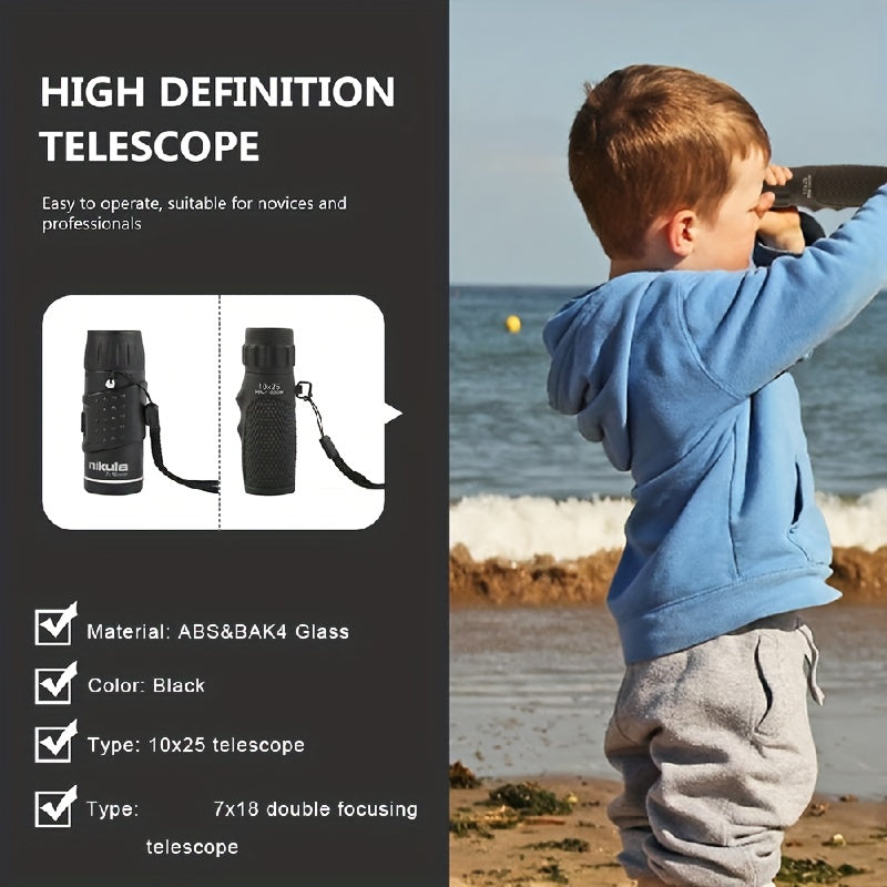 Compact 7X18 Monocular Telescope for Bird Watching and Sports