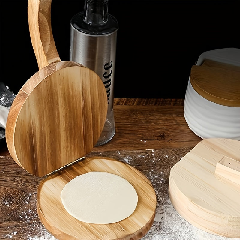 1pc Wooden Manual Dough Presser for Corn Tortillas Dumplings Bread