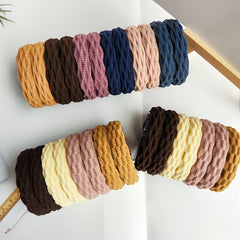 20pcs Multicolor Hair Tie Fancy Textured Elastic Headbands Hair Rope