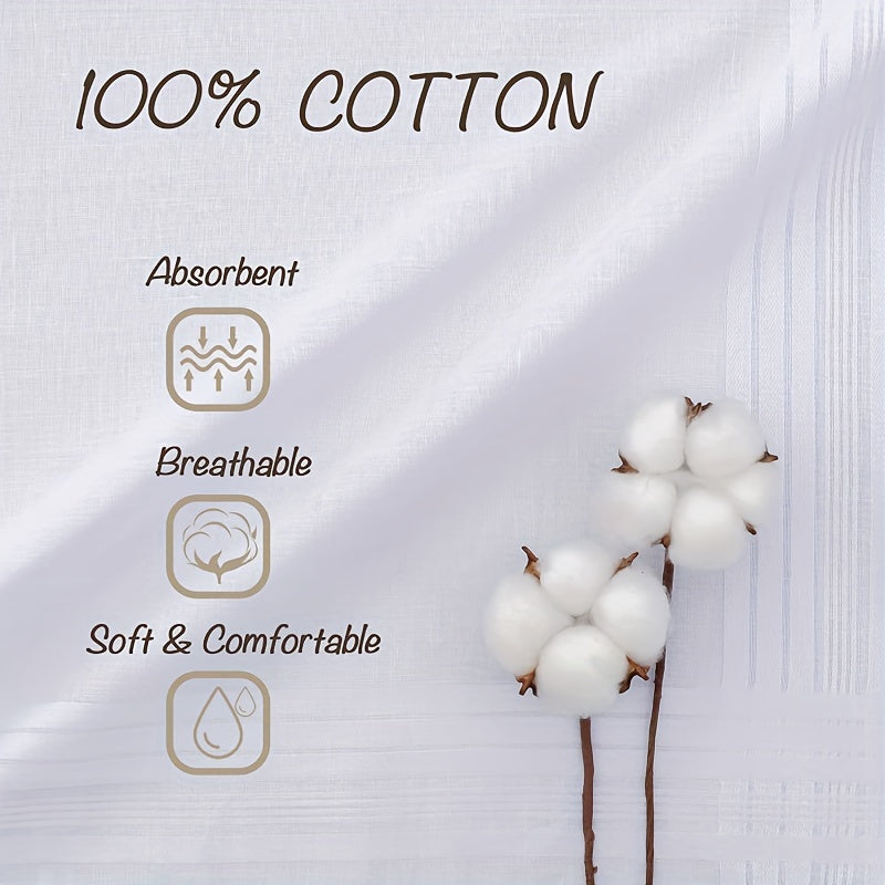 3pcs Men's 100 Handkerchief Solid Striped Handkerchief Absorbent