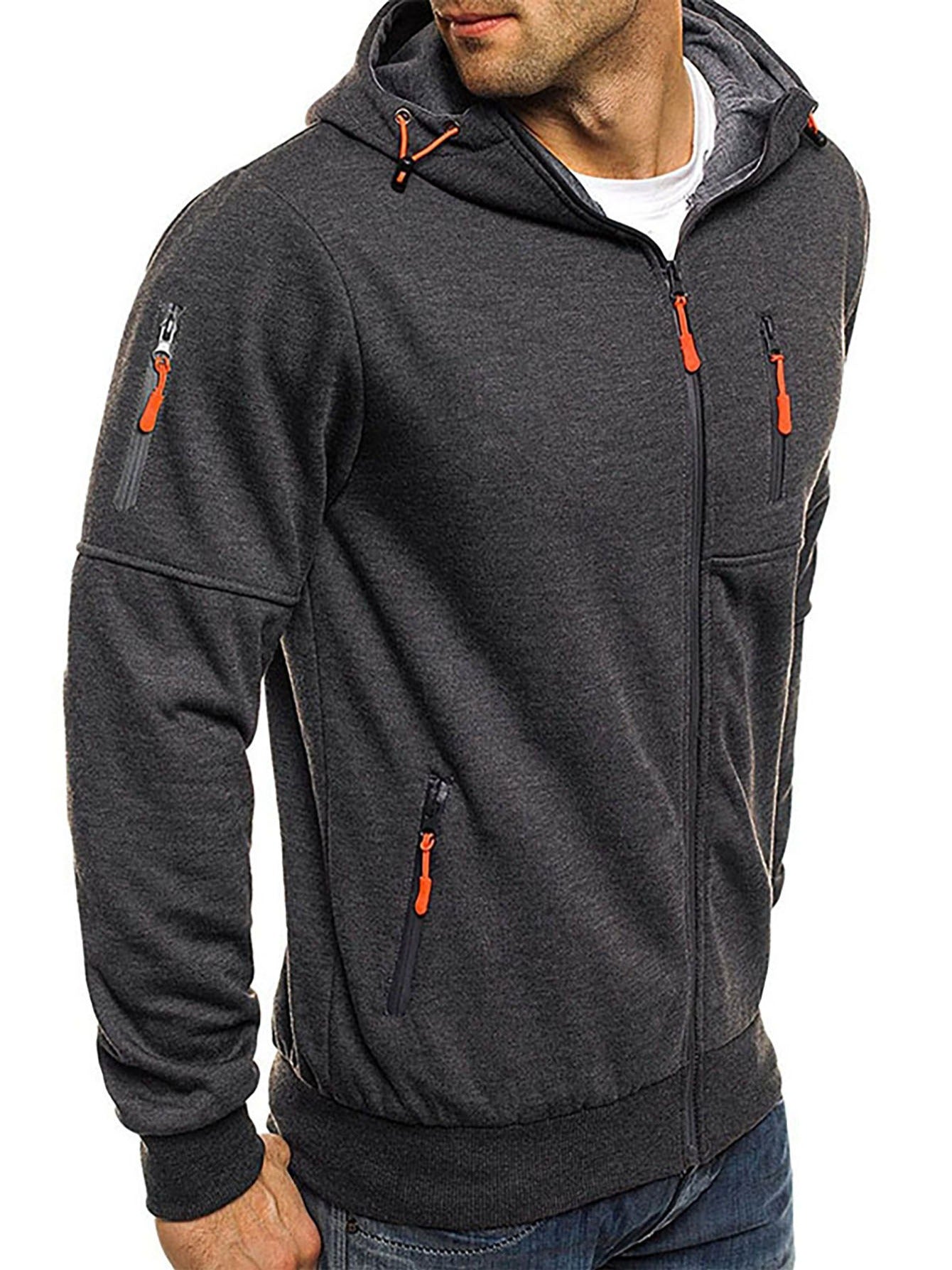 Men's Casual Hooded Jacket Full Zip