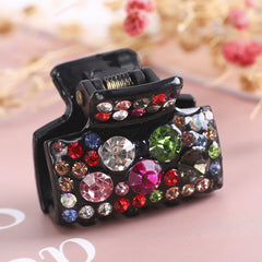 Small Rhinestone Hair Claw Clip for Thick Hair, Strong Hold Grip Accessories