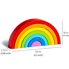 Montessori Arch Bridge Rainbow Building Blocks - Educational Wooden Toys