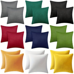 2pcs Velvet Solid Throw Pillowcase Soft Throw Pillow Cover 45x72cm