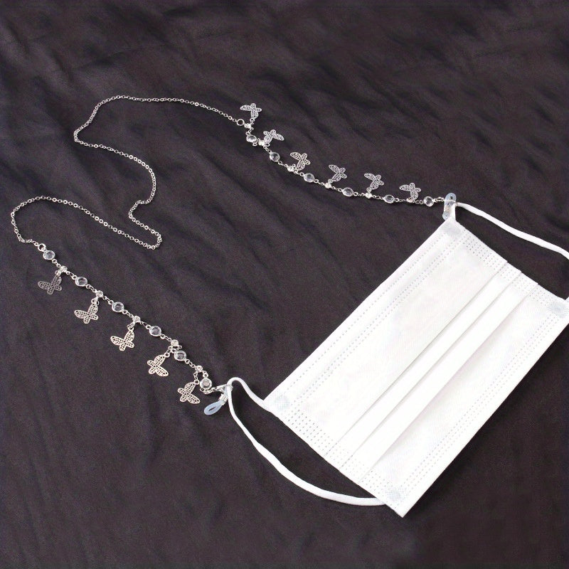 Metal Glasses Chain Butterfly Tassel Pendant Mask Glasses Accessories