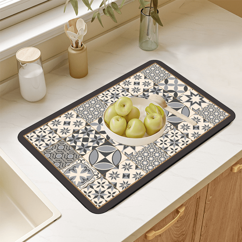 1pc Draining Mats for Kitchen Countertops Coffee Mats Kitchen Dish Mats Bar Coff