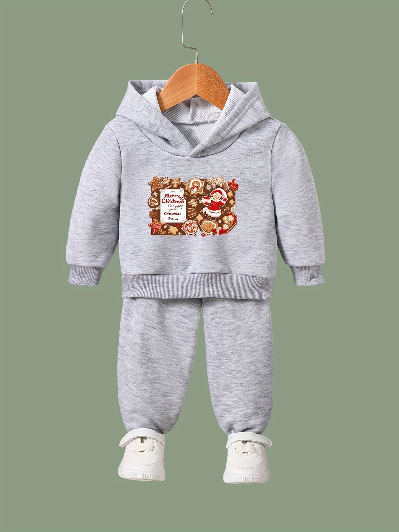 Girls 2pc Cartoon Hooded Sweatshirt and Sweatpants Set