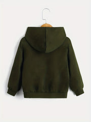 BOYS TRUCKS Letter Print Hooded Sweatshirt Spring Fall Kids Clothing