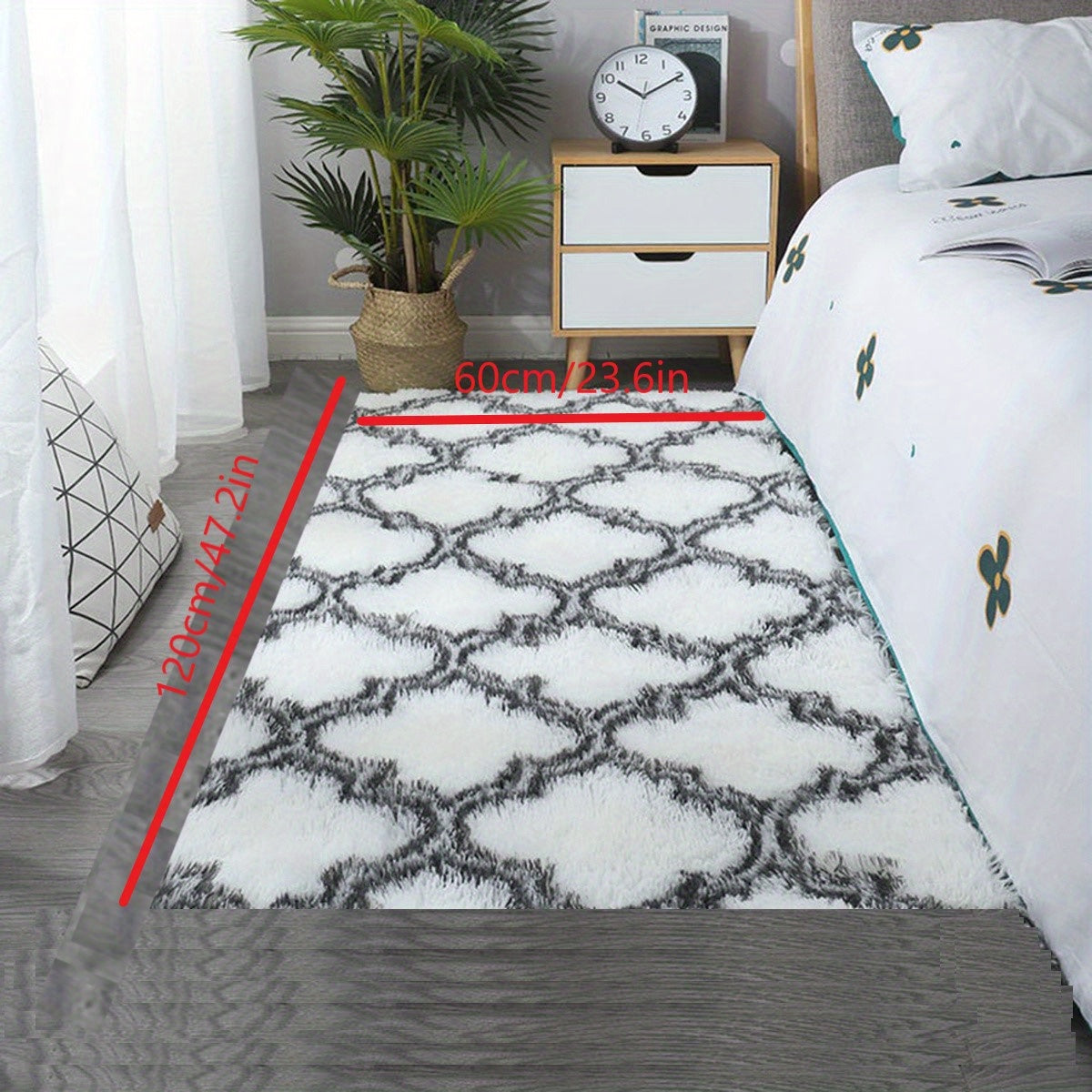 Plush Shag Area Rug Soft Indoor Moroccan Rugs for Bedroom Living Room