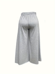 Women's Plus Drawstring Wide Leg Trousers With Pockets