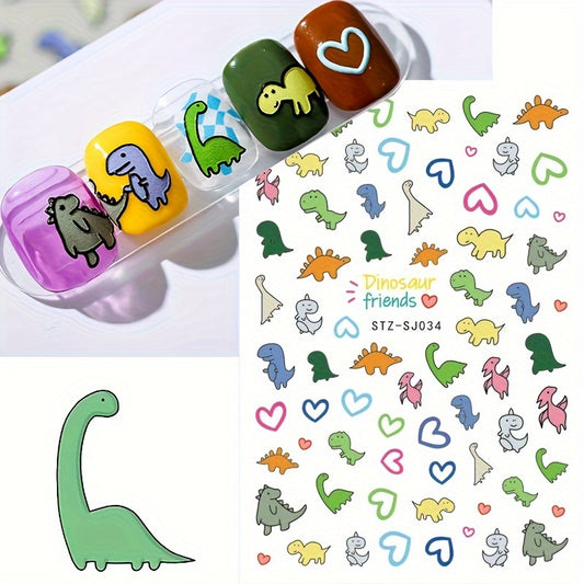 Cute Cartoon Nail Art Stickers Dinosaur Pig Dog Designs