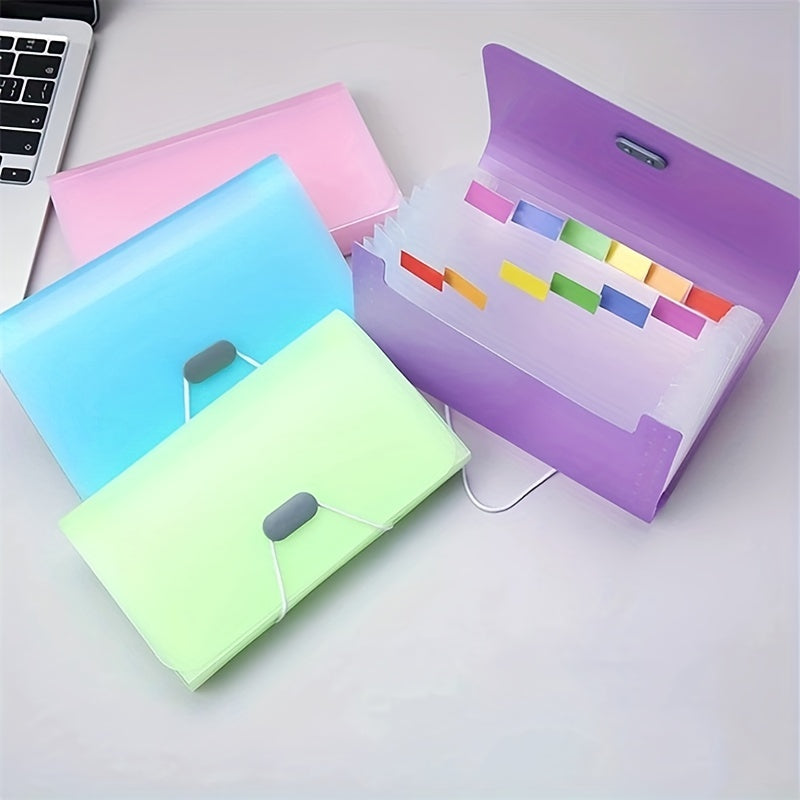 1pc 12 Grids Organ Bag A6 Transparent File Folder Document Organizer
