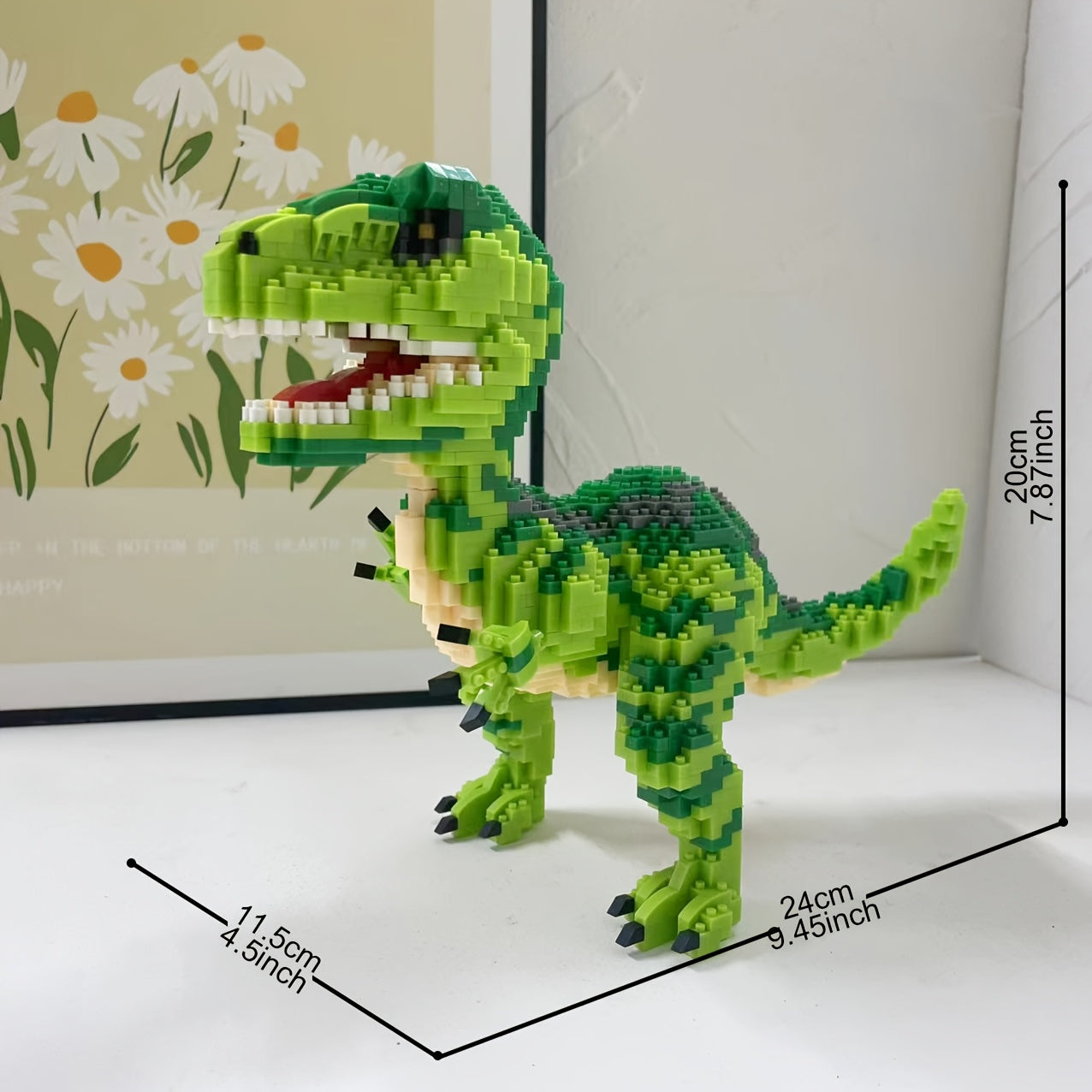 Jurassic Brontosaurus & Velociraptor Building Blocks Model Toy
