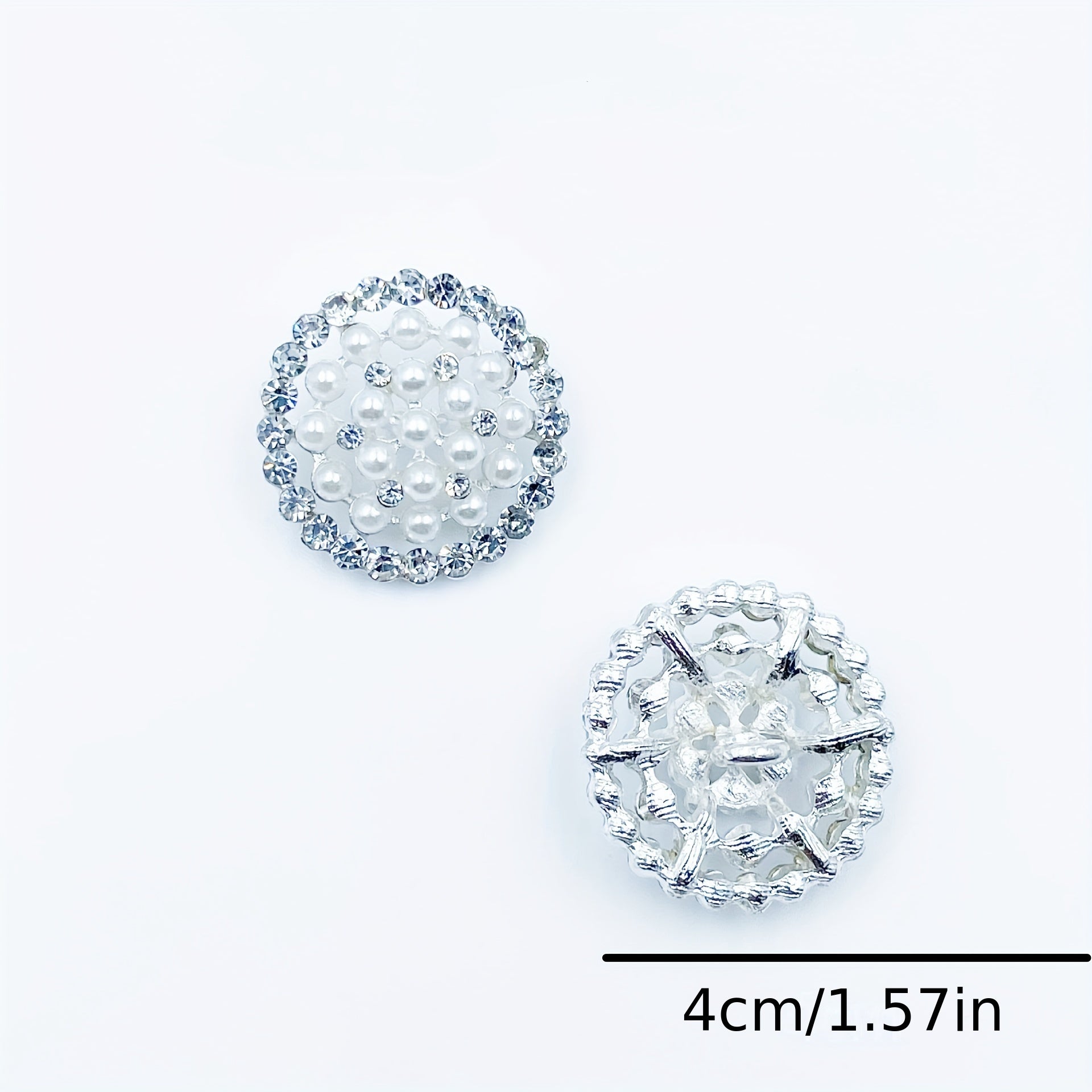 5pcs Hand Stitched Button Inlaid Diamond Pearl DIY Accessory