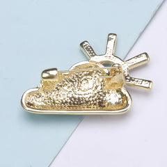 Men's Sun Block Cloud Suit Shirt Brooch