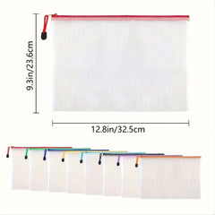 16pcs Mesh Zipper Pockets File Pockets Waterproof Zipper Pockets