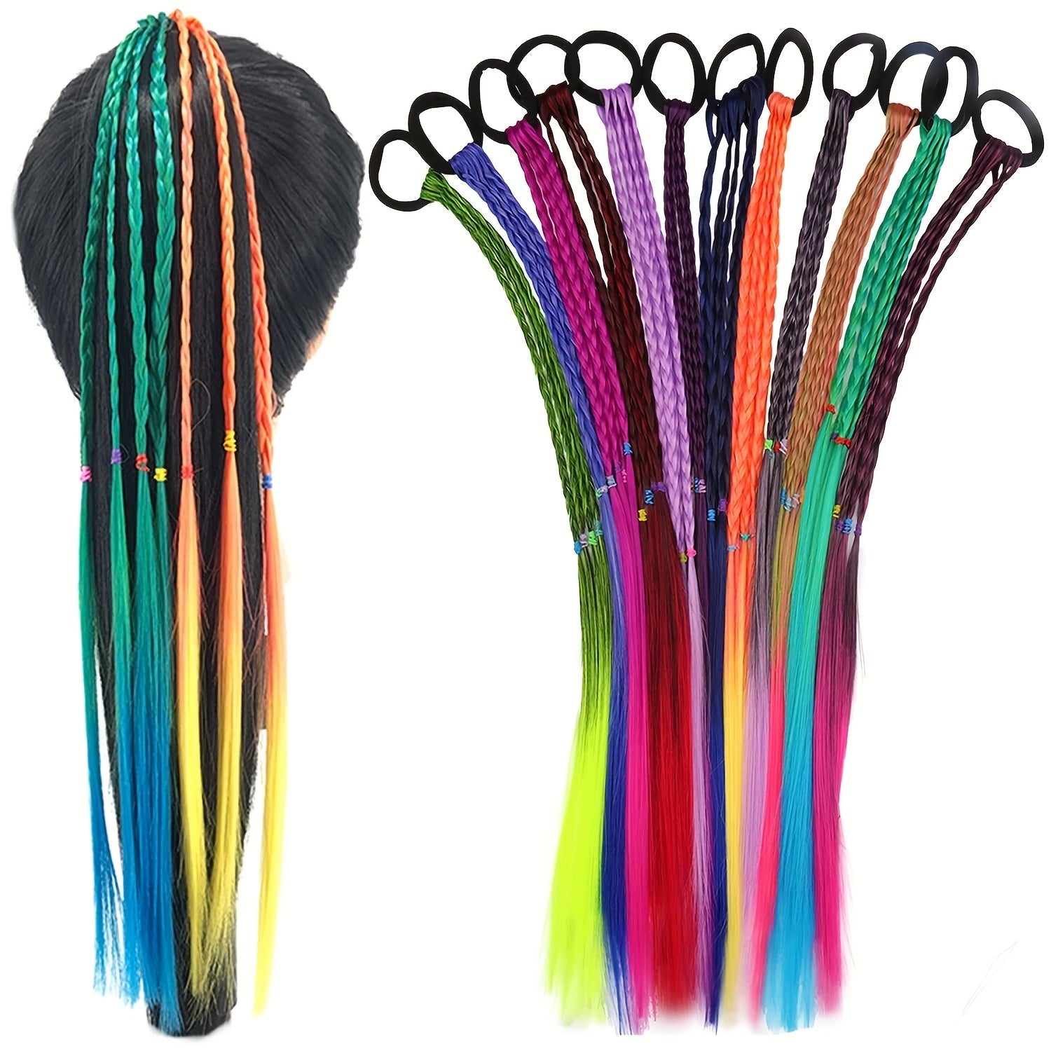 Colorful Braid Wigs Hair Rope Dreadlock Hair Rope Box Braid Hair Accessories