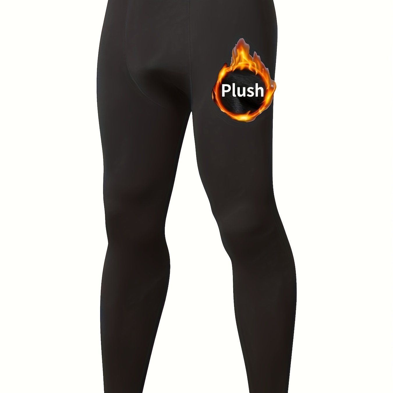Men's High Stretch Thermal Fleece Leggings for Winter Wear