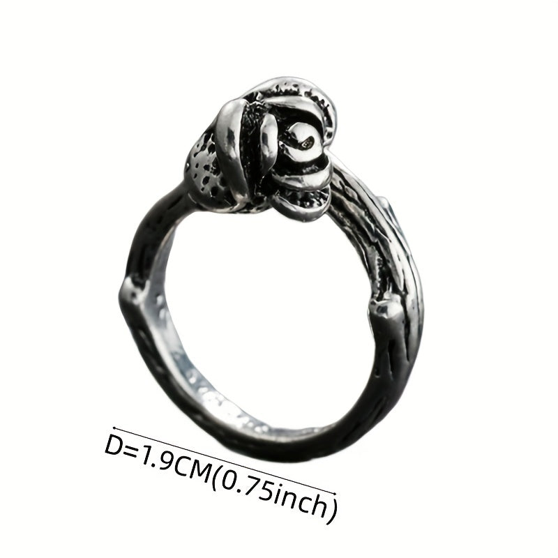Men's Vintage Flower Snake Hug Ring Punk Metal Boho Party Jewelry