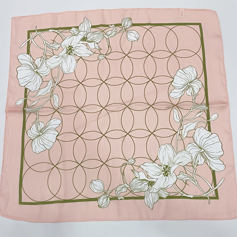 Satin Printed Square Scarf Bandana Lightweight Silk Neck Scarfs Vintage