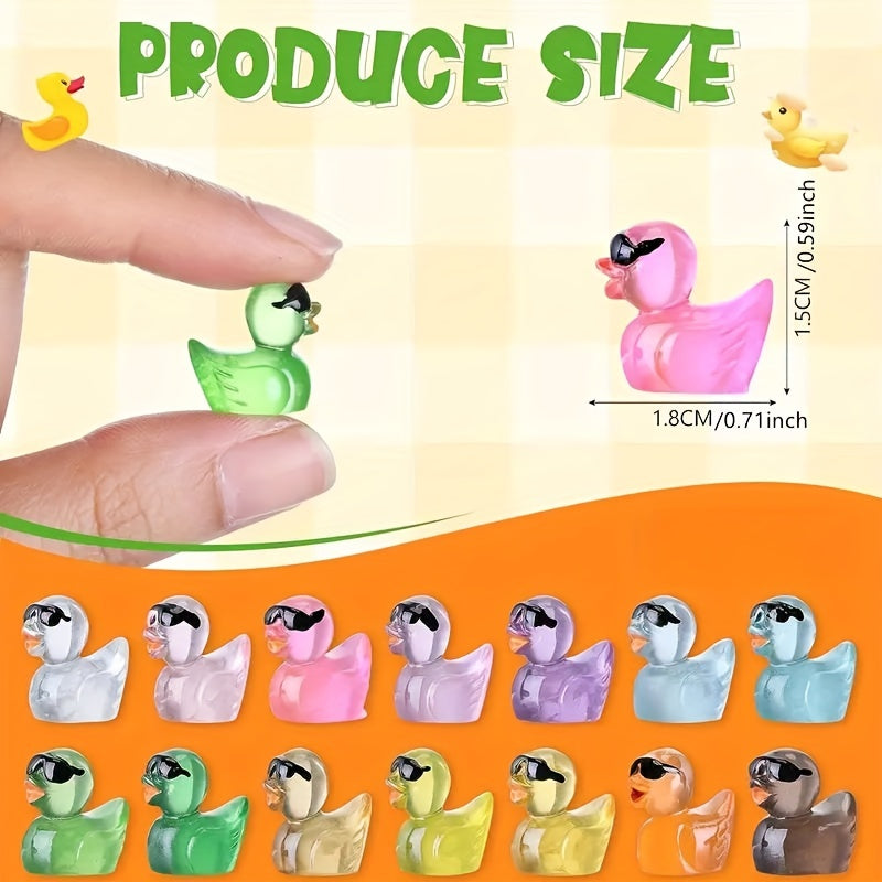 10pcs Mini Resin Sunglasses Duck Glow In The Dark - House Ornaments