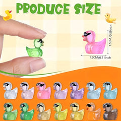 10pcs Mini Resin Sunglasses Duck Glow In The Dark - House Ornaments