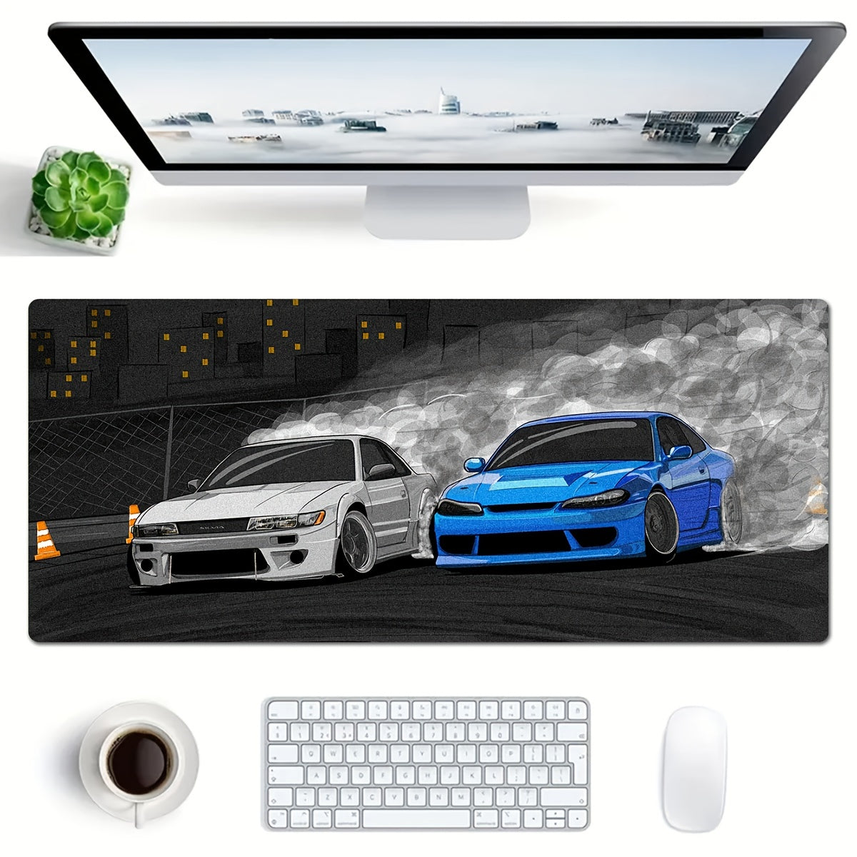 JDM Car Mouse Pads Drift S13/S15, Non-Slip Keyboard Pads, Game Mouse Pads