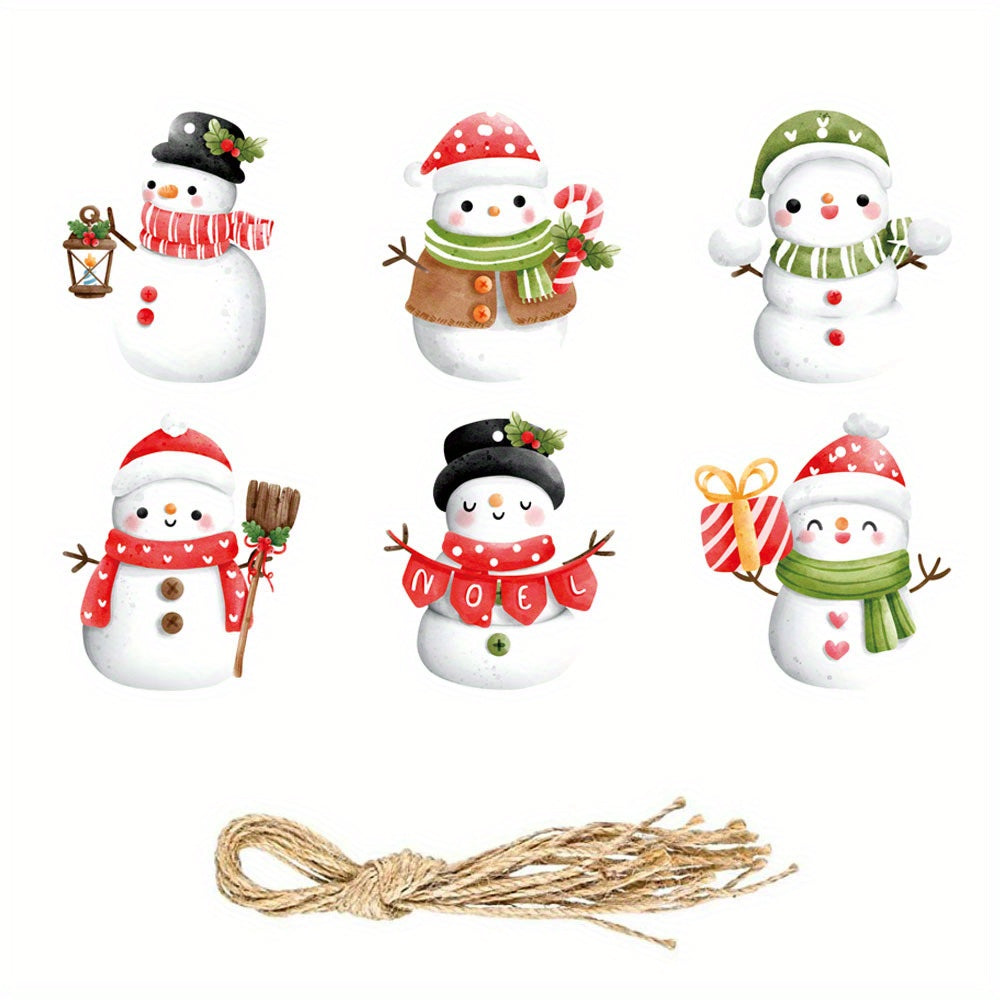 6pcs Snowman Christmas Tree Ornaments - Cute Winter Decor