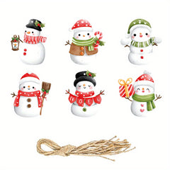 6pcs Snowman Christmas Tree Ornaments - Cute Winter Decor