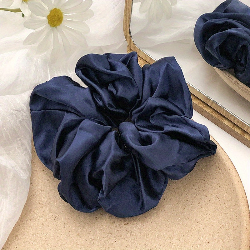 Satin Solid Scrunchies Hair Tie Sweet Style For Women Girls