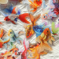 50pcs Colorful Koi Fish Stickers Self Adhesive Decals for Laptop & Skate