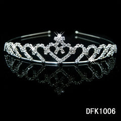 Silver Tiara Headband Girls Princess Tiaras Rhinestone Crown