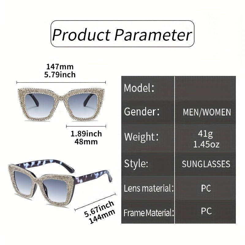 Y2K Cat Eye Sunglasses UV400 Rhinestone Party Favors Summer Beach Decor