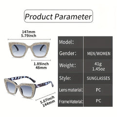 Y2K Cat Eye Sunglasses UV400 Rhinestone Party Favors Summer Beach Decor