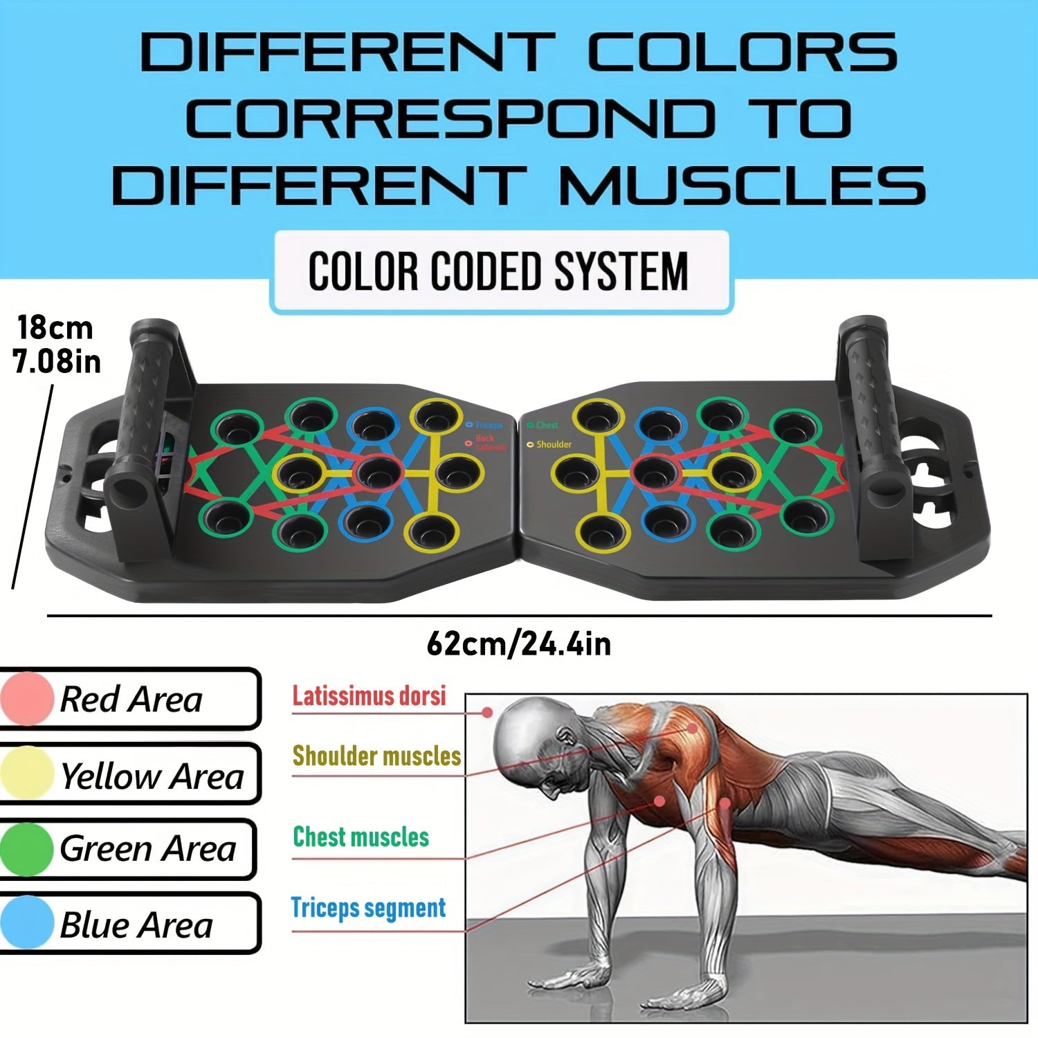 Foldable Push up Board 28 Holes Home Gym Workout