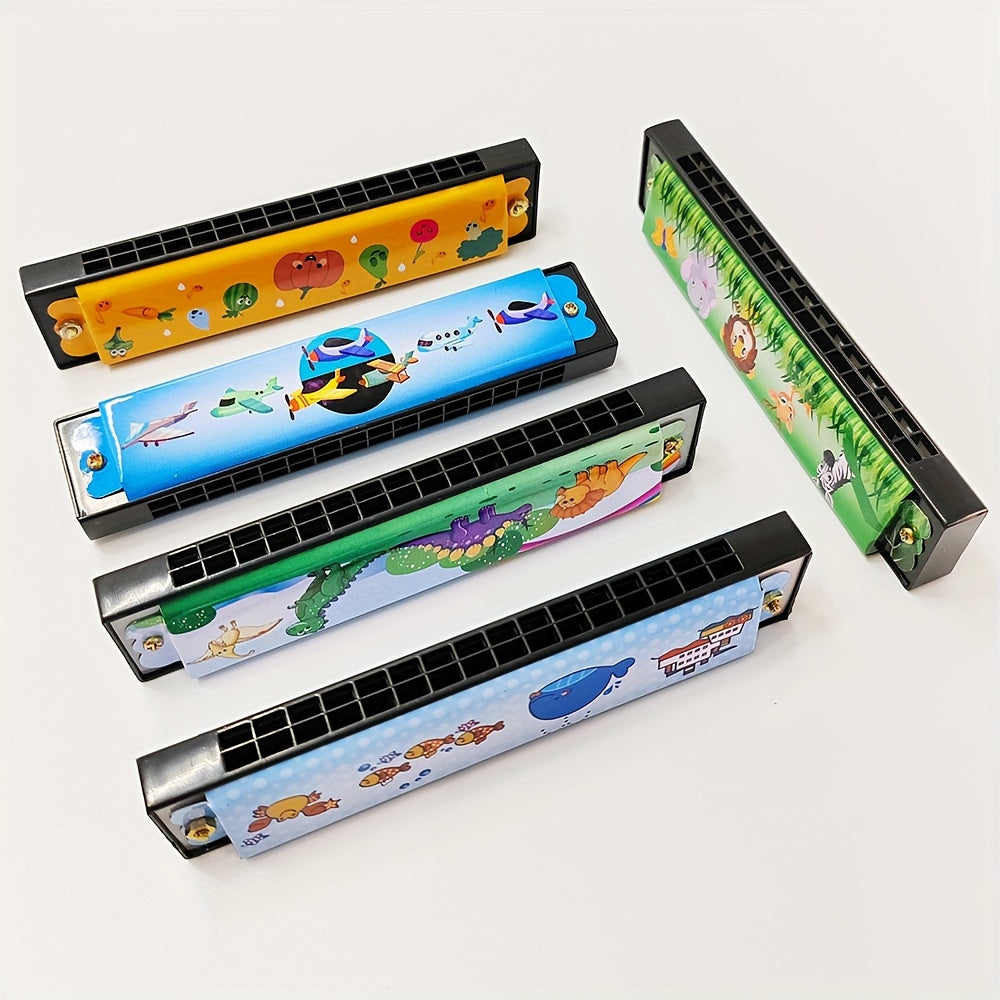 Double Row 16 Holes Harmonica Toy Metal Painted Steel Mouth Organ