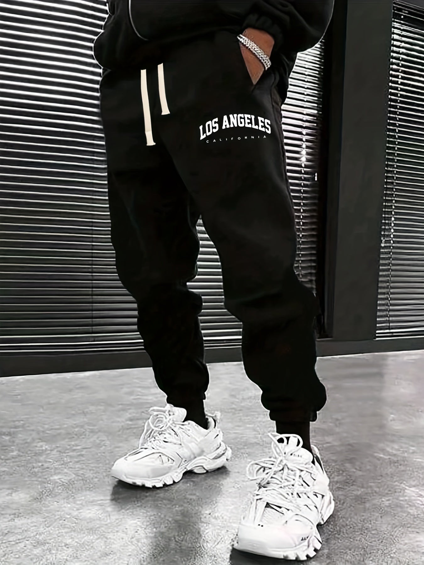 Men's LA Print Joggers Sweatpants Outdoor Spring Fall Stylish