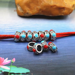 5pcs Metal Alloy Drip Oil Flat Beads Transfer Beads Large Hole Partition Beads