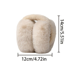 2pcs Soft Winter Fur Earmuffs Foldable Portable Storage