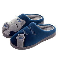 Cartoon Cat Memory Foam Slippers, Cozy Unisex Indoor House Shoes
