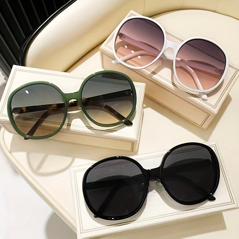 Round Square Sunglasses Ombre Lens Oversized Wrap Around Glasses UV Blocking