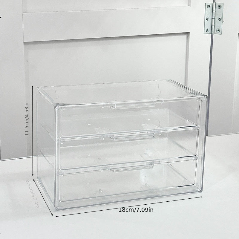 Transparent Grid Storage Box Drawer Organizer Jewelry Storage