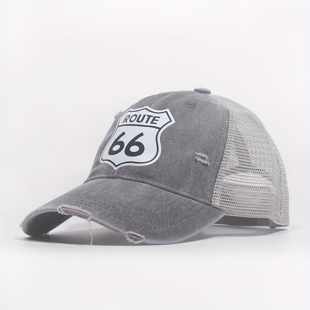 66 Route Hot Stamped Baseball Cap Half Mesh Cap Baseball Cap